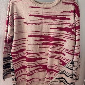 Nic+Zoe Abstract Women's Sweater - Red and Black